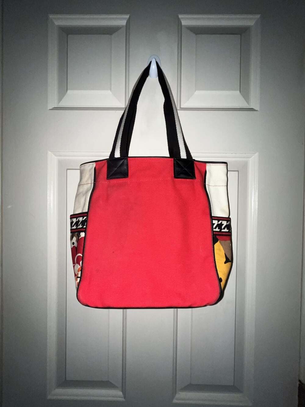 Vera Bradley Floral Canvas Tote Bag with Houndstooth Interior